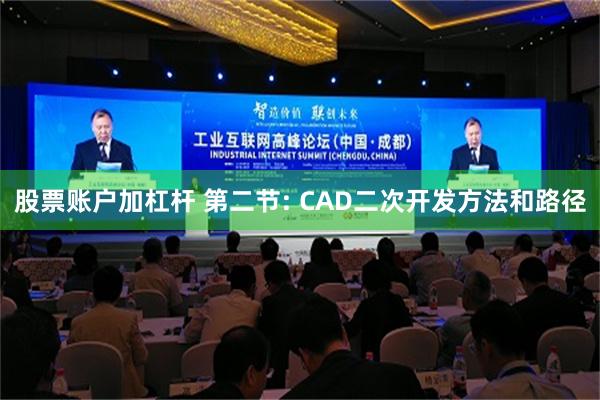 股票账户加杠杆 第二节: CAD二次开发方法和路径