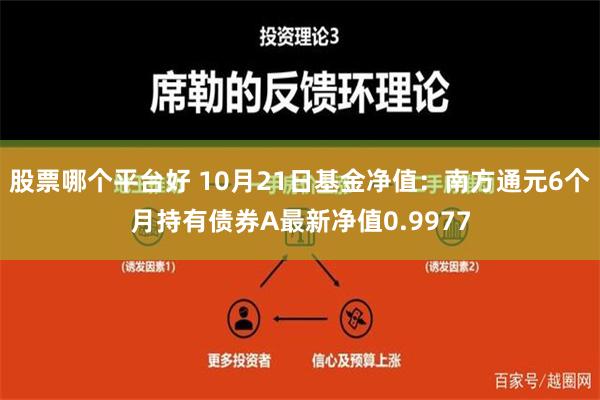 股票哪个平台好 10月21日基金净值：南方通元6个月持有债券A最新净值0.9977