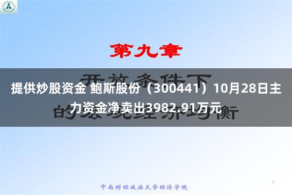 提供炒股资金 鲍斯股份（300441）10月28日主力资金净卖出3982.91万元