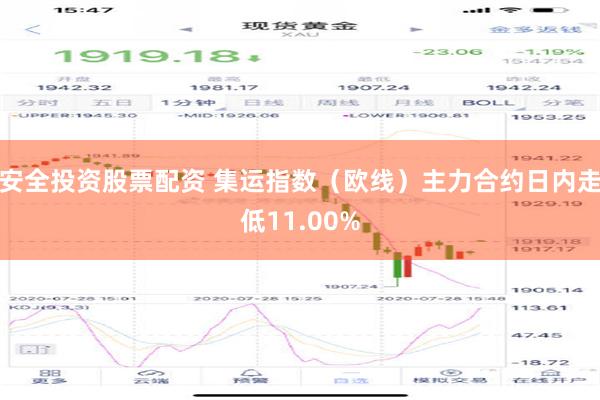 安全投资股票配资 集运指数（欧线）主力合约日内走低11.00%